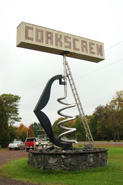 When you need to open a bottle use the World's Largest Corkscrew in Hurley, Wisconsin