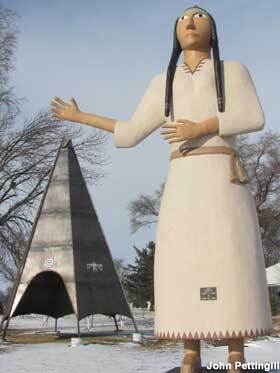 Were is the World's Largest Indian Maiden in Pocahontas IA (population 1,693) of course!