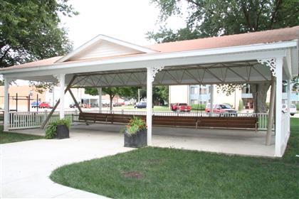 Have a seat on the World's Largest Covered Porch Swing in Hebron, Nebraska