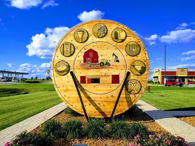 This is one "Giant Wooden Token" in Casey IL (population 2264)