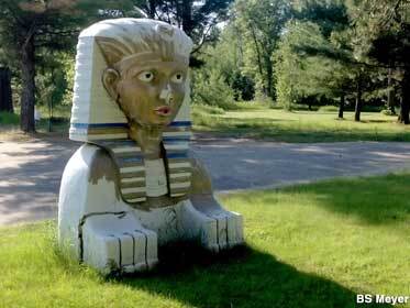 Why I don't know but there is a "Pizza Sphinx" in Pequot Lakes MN