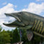 The fish that didn't get away  "Big Musky" at the Fishing Hall of Fame in Hayward WI (population 2,300)